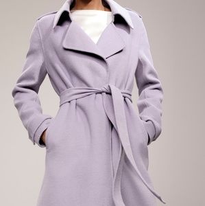 Badgley Mischka Wrap Front Coat in Lavender